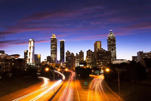 O melhor Atlanta Downtown tem vista para o crepúsculo — Fotografia de Stock