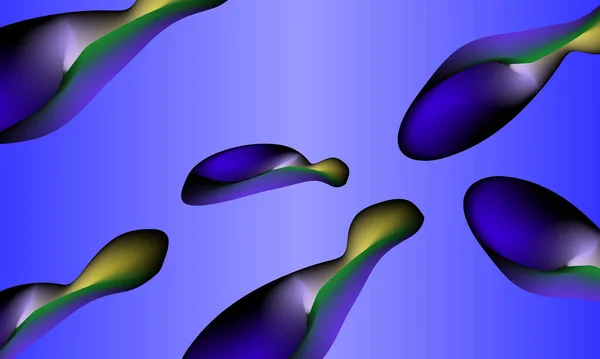 The colorful curved shape is abstractly illustrated on a blue background.