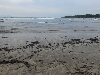 Sabah plajda. Kumsalda kum. 