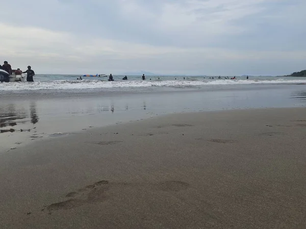 Spiaggia Mattino Sabbia Spiaggia — Foto Stock