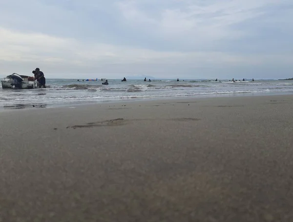 Plage Matin Sable Dans Plage — Photo