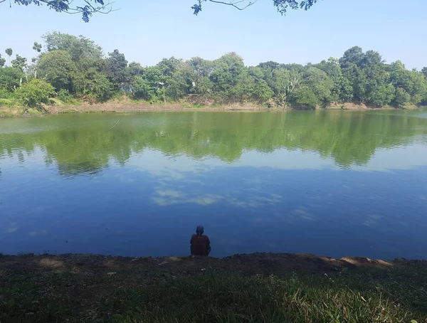 Atmosfera Lago Azul Indonésia Atmosfera Lago Pela Manhã Jacarta — Fotografia de Stock