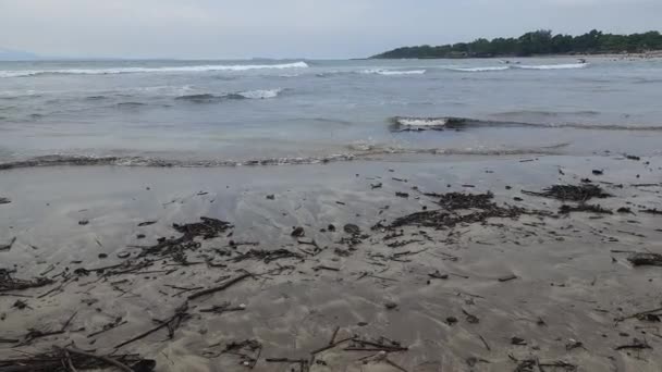 Παραλία Πρωί Άμμος Στην Παραλία — Αρχείο Βίντεο