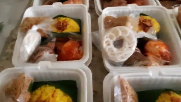 Rice Steroform Rice Styrofoam Takeout Box — Stock Video