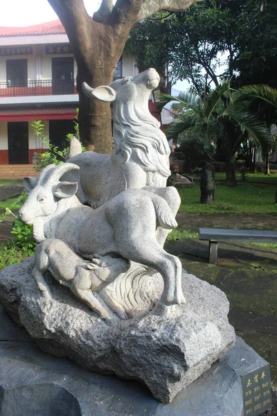 Estátua Shio Zodíaco Chinês Símbolo Animal Zodíaco Chinês Zodíaco Tailandês — Fotografia de Stock