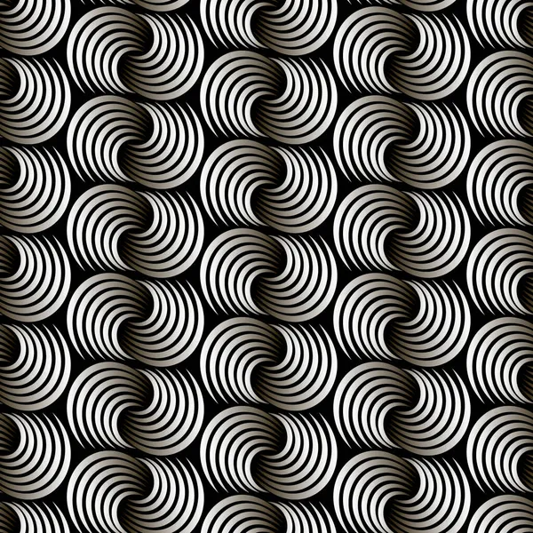 Бесшовный Векторный Рисунок Петли Кольца Вязаный Фон Плетение Завитки Пряди — стоковый вектор