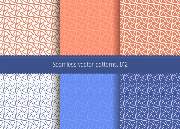 Een Set Van Naadloze Geometrische Patronen Vectorachtergrond Abstract Raster Cellen — Stockvector