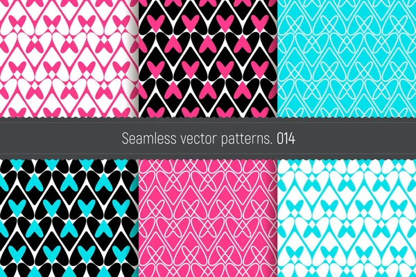 Set Vector Seamless Backgrounds Textiles Packaging Wallpaper — Stock Vector