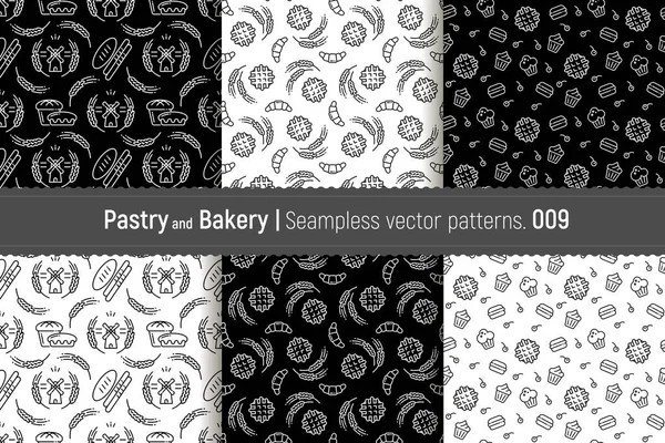 Vector Set Design Templates Packaging Bakery Confectionery Products Fashionable Linear — 图库矢量图片