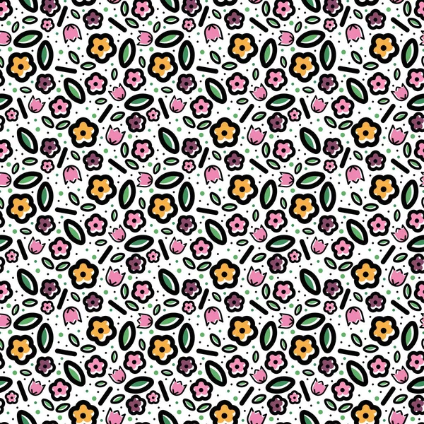 Vector Pattern Flowers Seamless Pattern Elements Greeting Cards Invitations Packaging — 스톡 벡터