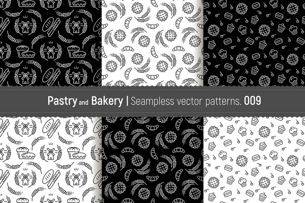 Vector Set Design Templates Packaging Bakery Confectionery Products Fashionable Linear Стоковая Иллюстрация