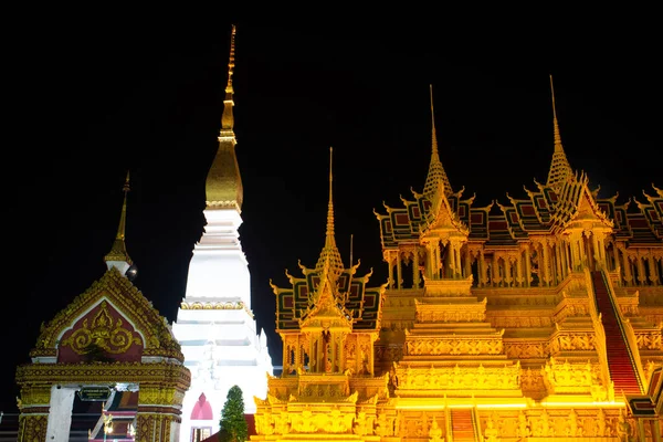 Sakon Nakhon Thailand Oktober 2020 Wax Castle Nachts Het Castle — Stockfoto