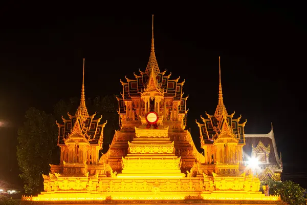 Sakon Nakhon Thailand October 2020 Castelo Cera Que Mostra Noite — Fotografia de Stock