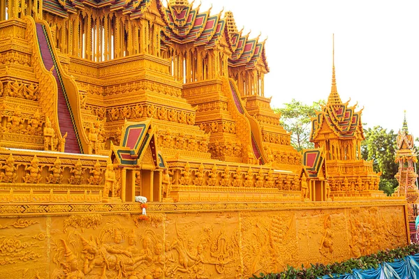 Sakon Nakhon Tajlandia Październik 2020 Wax Castle Show Dzień Castle — Zdjęcie stockowe
