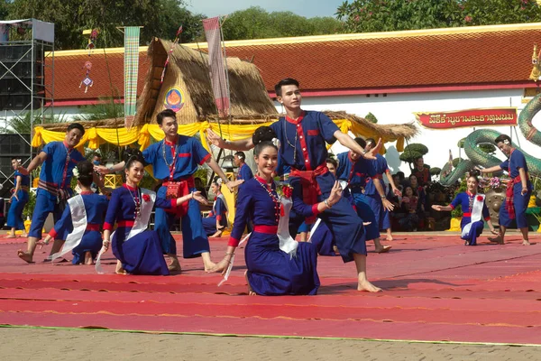 Nakhon Phanom Thailanda Octombrie 2020 Paradă Dans Neidentificată Care Arată — Fotografie, imagine de stoc