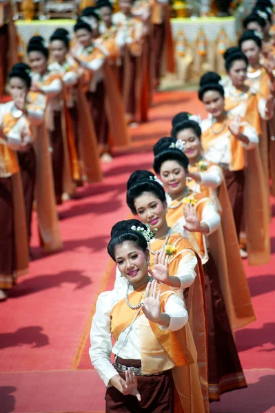 Nakhon Phanom Thailand October 2020 Unidentified Woman Traditional Dancing Parade — Stock Photo, Image