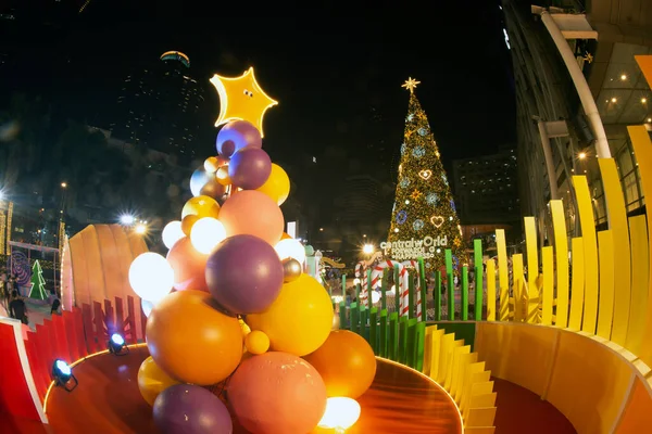 Bangkok Tailandia Noviembre 2021 Luz Estrella Bola Decoran Hermosa Celebración —  Fotos de Stock