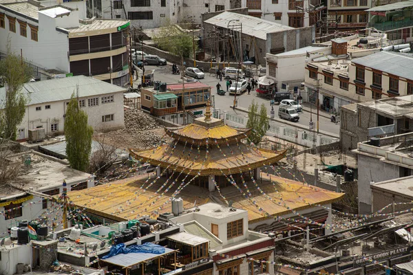 Tekintse Meg Táj Városkép Leh Village Romok Stupa Vagy Chedi — Stock Fotó