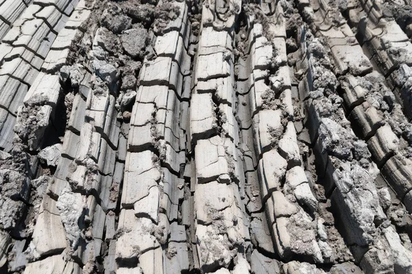 Textura Fondo Las Fisuras Del Suelo Arado Calentado Seco Agrietado — Foto de Stock