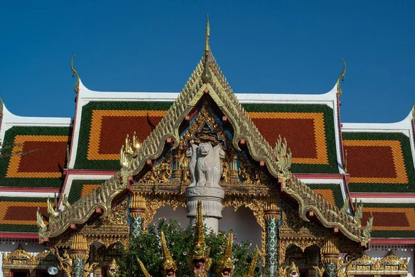 Serpent Naga Guardians Front Thai Church Wat Phra Choeng Chum — Stock Photo, Image