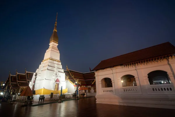 Sunset Time Wat Phra Choeng Chum Worawihan Important Sacred Place — Fotografia de Stock