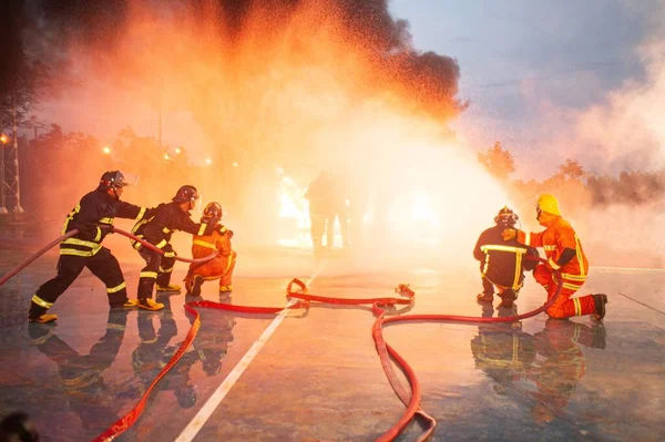 Pichit Thailand August 2020 Unidentified Asian Firefighter Saves Teammates Burn — стоковое фото