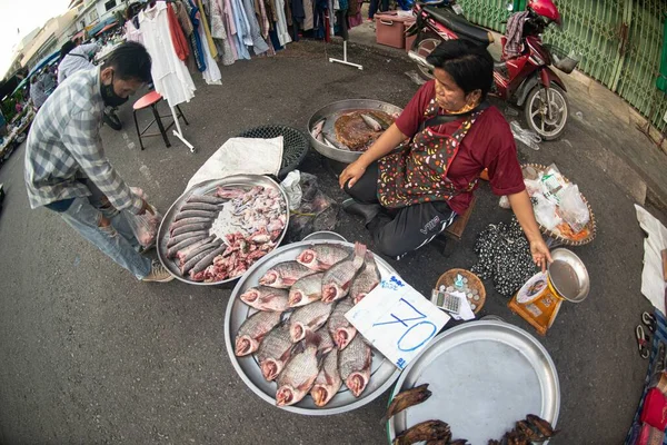 Phichit Thailand August 2020 Unidentified Thai Vendors Sell Fresh Fish — Stock Photo, Image