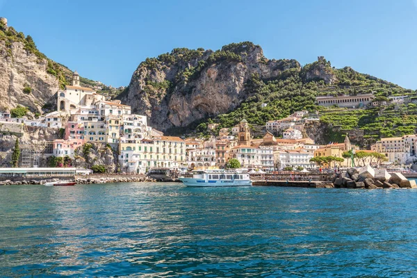 Côte Amalfitaine Italie Juillet 2021 Vue Spectaculaire Mer Sur Ville — Photo