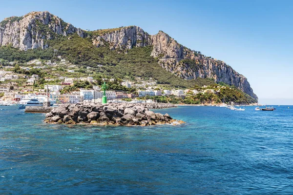 Entering Port Capri Famous Town Background — Stock Photo, Image