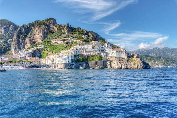 Spektakulär Utsikt Från Havet Staden Amalfi — Stockfoto