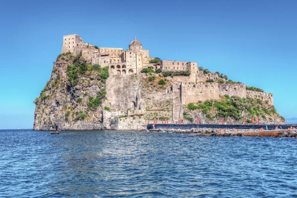 Neapel Ischia Italien Juli 2021 Aragonien Slott Imponerande Fästning Ischia — Stockfoto