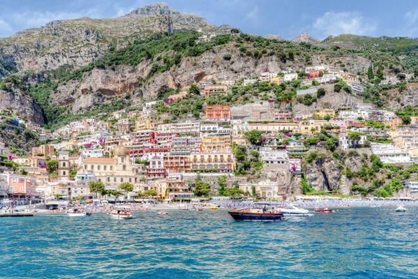 Costa Amalfitana Itália Julho 2021 Vista Aldeia Positano Longo Costa — Fotografia de Stock