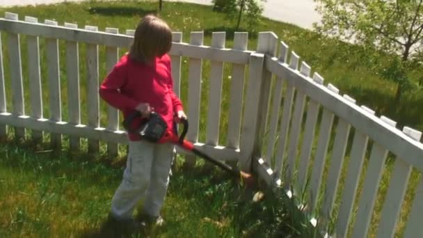 Weed Whacking — Stock Video