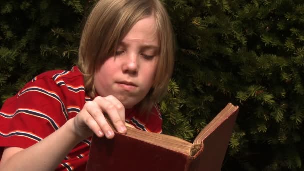 Chlapec čtení — Stock video