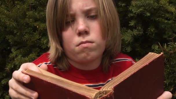 阅读的男孩 — 图库视频影像