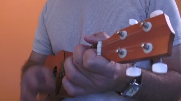 Giocatore di ukulele — Video Stock