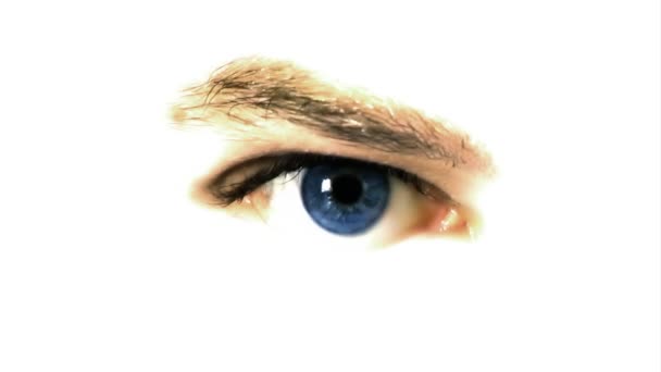 Olho azul isolado — Vídeo de Stock