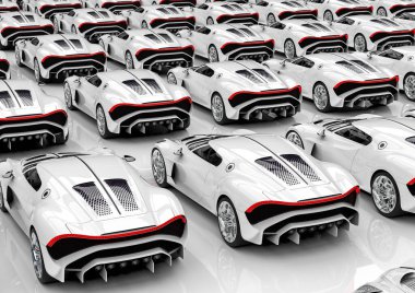 3D görüntüleme, lüks spor araba tarafından yapılmış bir modeli temsil ediyor.