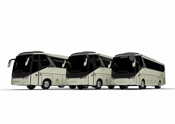 Render Image Group Busses Representing Fleet — Stockfoto