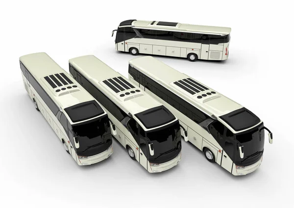 Render Image Group Busses Representing Fleet — 스톡 사진
