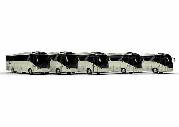 Render Image Group Busses Representing Fleet — Stockfoto