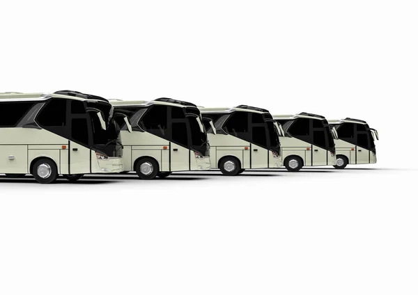 Render Image Group Busses Representing Fleet — 스톡 사진