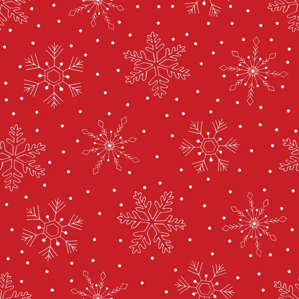 Flocos de neve sem costura padrão desenhado à mão inverno doodle illustration.Christmas padrão. — Vetor de Stock