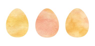 Easter eggs watercolor set. Easter clipart in blue colors. Happy Easter.