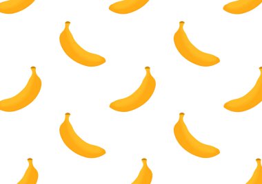 Beyaz arkaplanda parlak ve taze sarı renkli muz deseni