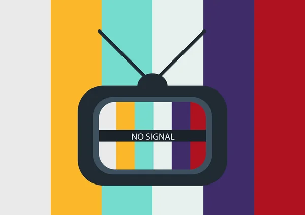 Kein Signalfernseher Mit Buntem Hintergrund — Stockvektor