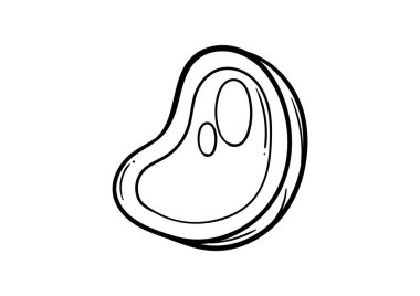 Beyaz arka planda ızgara etin el çizimi