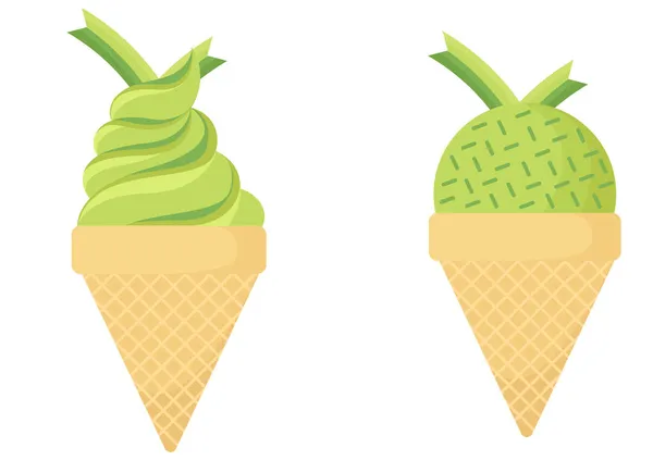 Ilustración Helado Pandan — Vector de stock