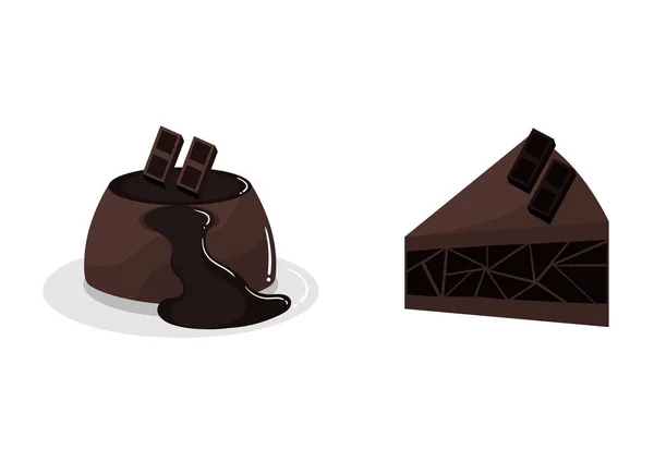 Шоколадний Торт Ілюстрація Пудингу — стоковий вектор