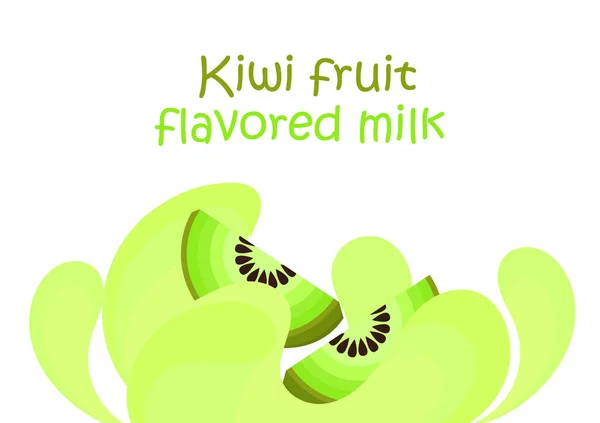 Kiwi Frutta Aromatizzato Latte Sfondo — Vettoriale Stock